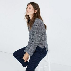 Madewell Marled Mockneck Blue Sweater, Size Small
